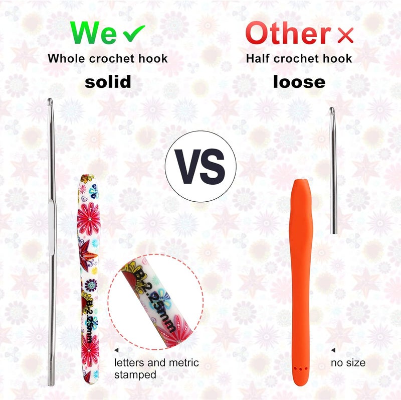 LOOEN 4.5mm Crochet Hook, Ergonomic Handle for Arthritic Hands, Soft Rubber Grip Extra Long Knitting Needles for Beginners and Knitting Crocheting Yarn (4.5mm) - Image 3